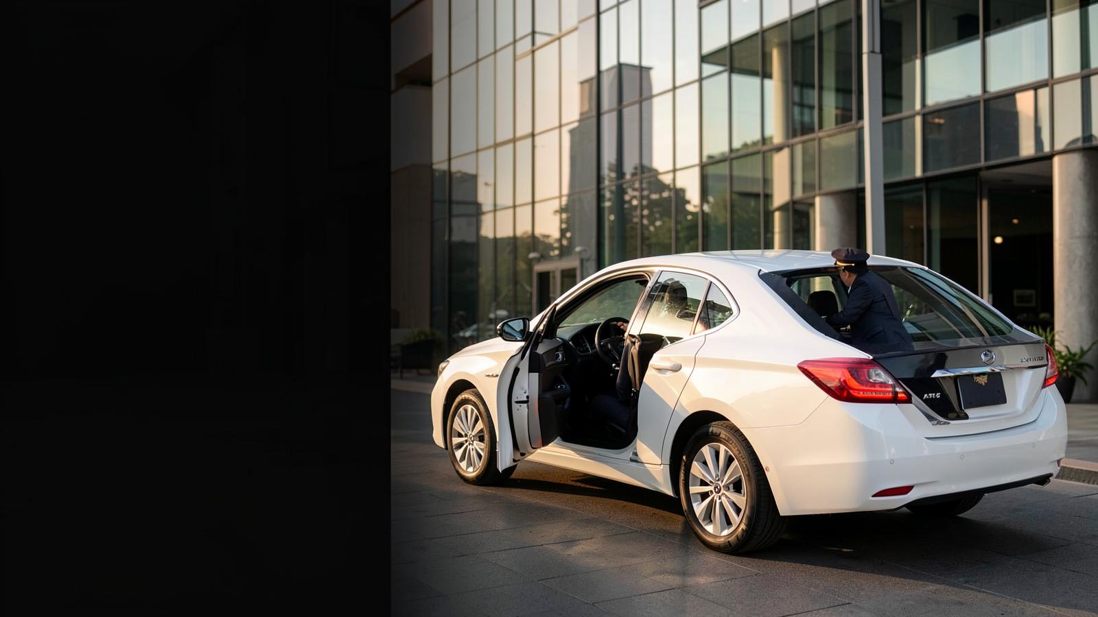 Professional chauffeur preparing a corporate on-call car